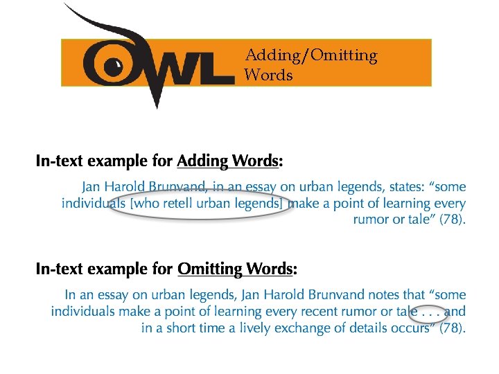 Adding/Omitting Words 