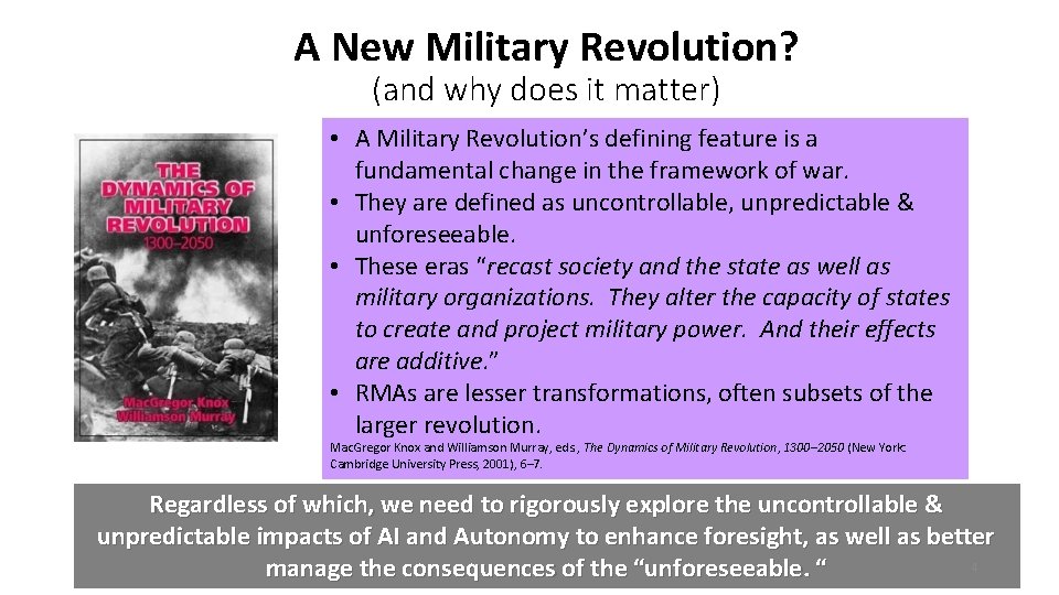 A New Military Revolution? (and why does it matter) • A Military Revolution’s defining