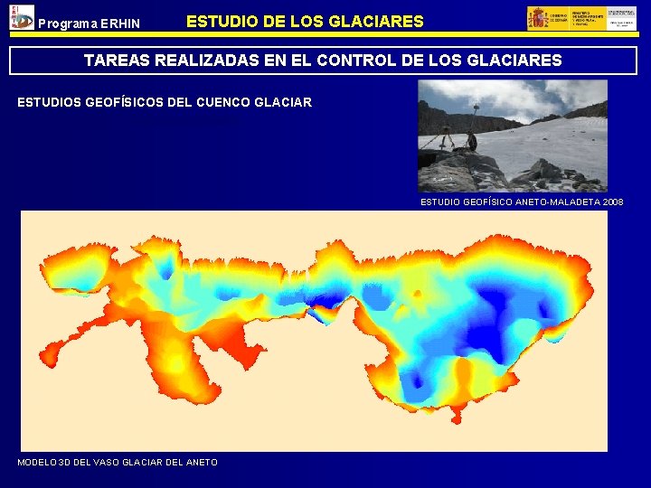 Programa ERHIN ESTUDIO DE LOS GLACIARES TAREAS REALIZADAS EN EL CONTROL DE LOS GLACIARES