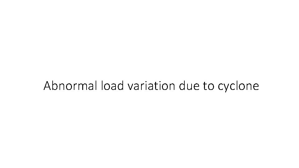 Abnormal load variation due to cyclone Abnormal load variation due to cyclone
