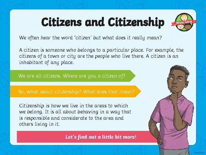 Citizens and Citizenship We often hear the word ‘citizen’ but what does it really