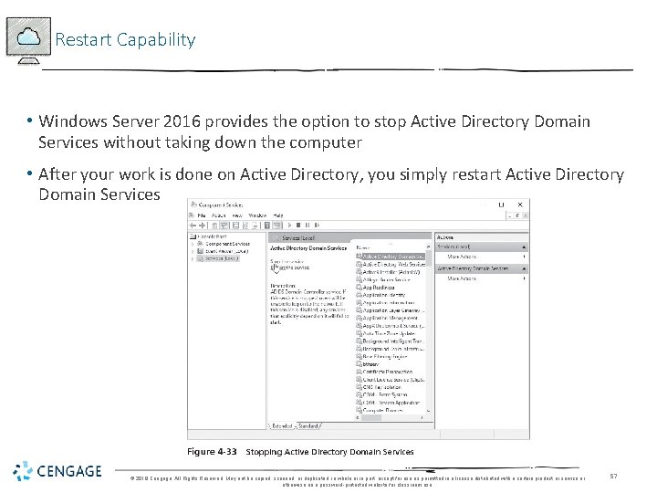 Restart Capability • Windows Server 2016 provides the option to stop Active Directory Domain