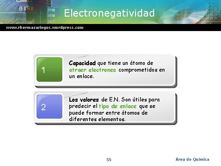 Electronegatividad www. rhermazariegos. wordpress. com 1 Capacidad que tiene un átomo de atraer electrones