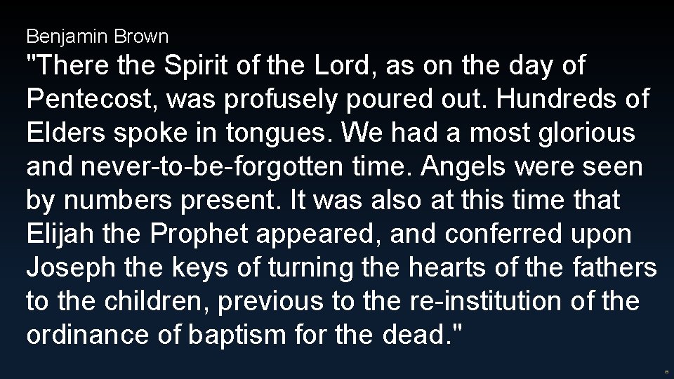Benjamin Brown "There the Spirit of the Lord, as on the day of Pentecost, Benjamin Brown "There the Spirit of the Lord, as on the day of Pentecost,