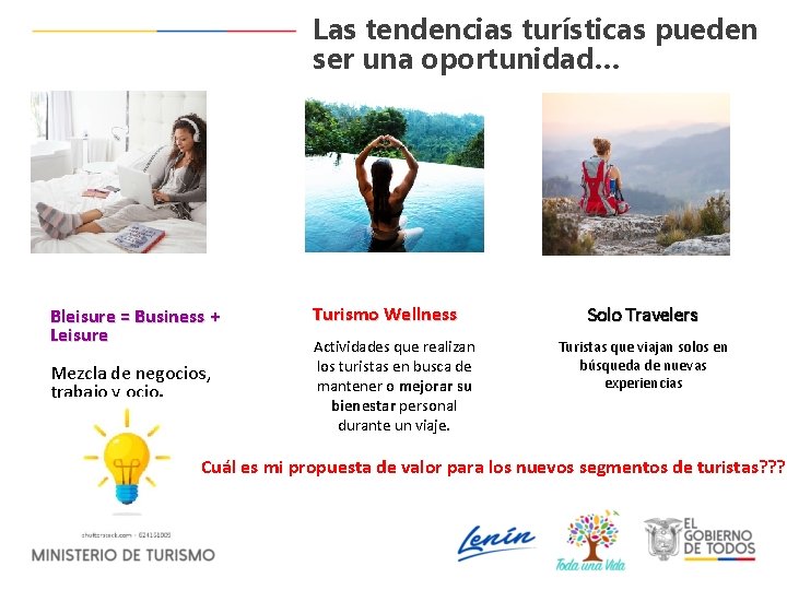 Las tendencias turísticas pueden ser una oportunidad… Bleisure = Business + Leisure Mezcla de