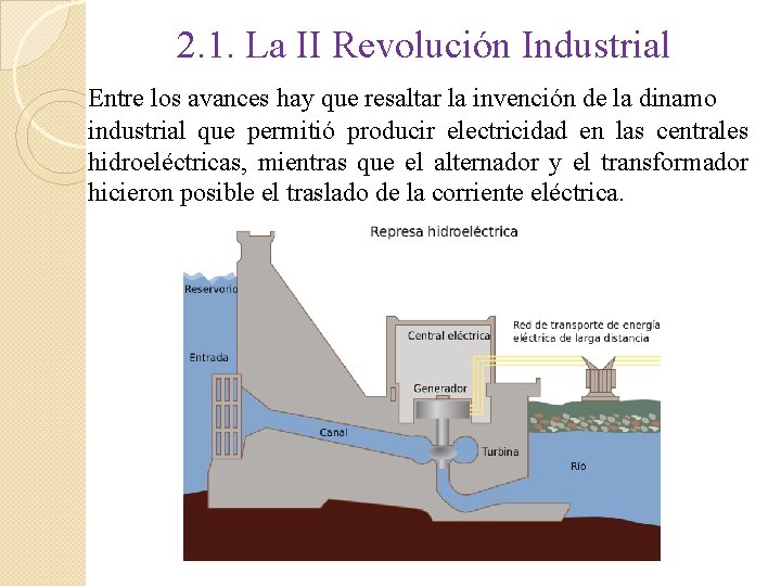 2. 1. La II Revolución Industrial Entre los avances hay que resaltar la invención