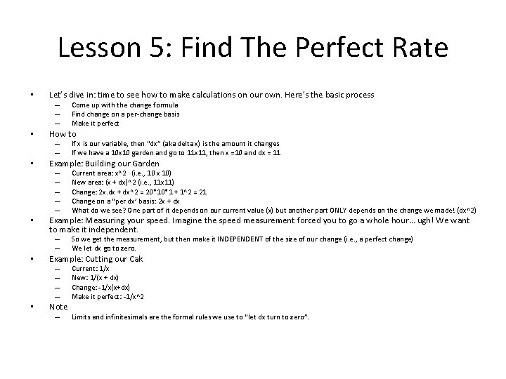 Lesson 5: Find The Perfect Rate • Let’s dive in: time to see how