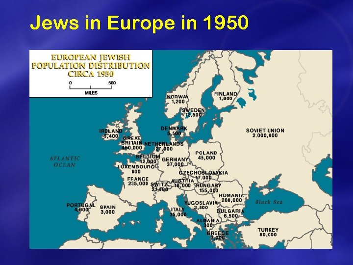 Jews in Europe in 1950 