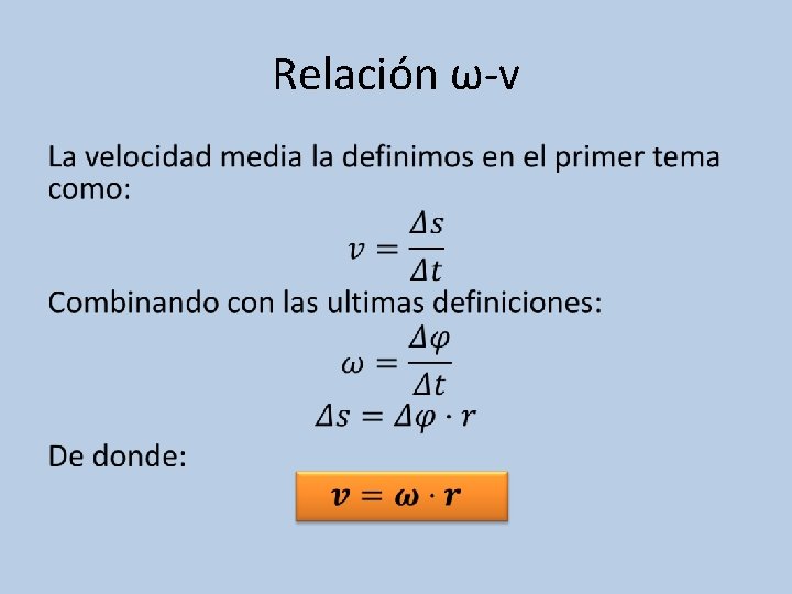 Relación ω-v • 