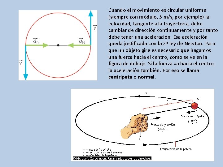 Cuando el movimiento es circular uniforme (siempre con módulo, 5 m/s, por ejemplo) la