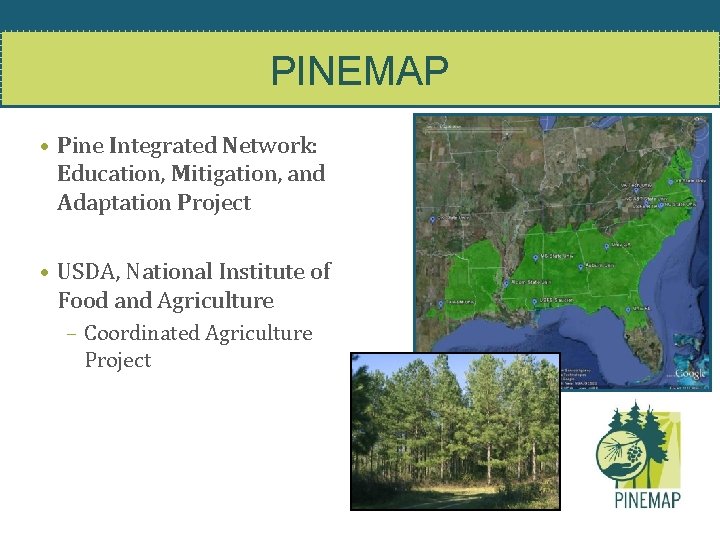 PINEMAP • Pine Integrated Network: Education, Mitigation, and Adaptation Project • USDA, National Institute