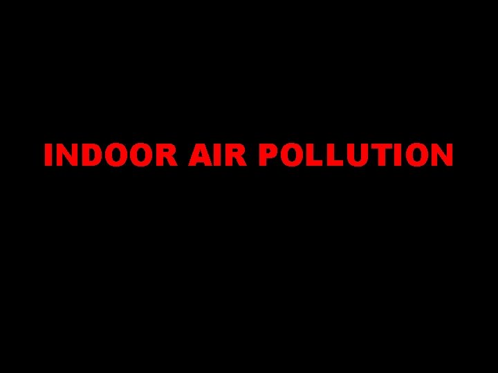 INDOOR AIR POLLUTION 