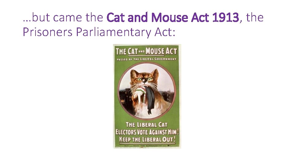 …but came the Cat and Mouse Act 1913, the Prisoners Parliamentary Act: 