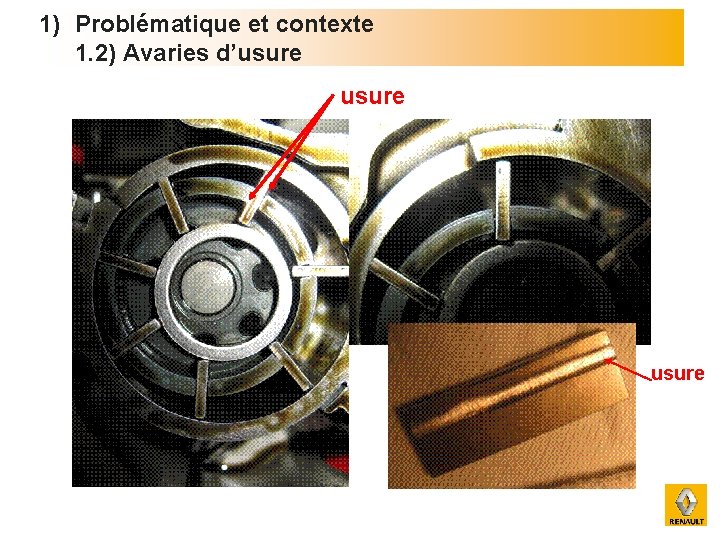 1) Problématique et contexte 1. 2) Avaries d’usure 