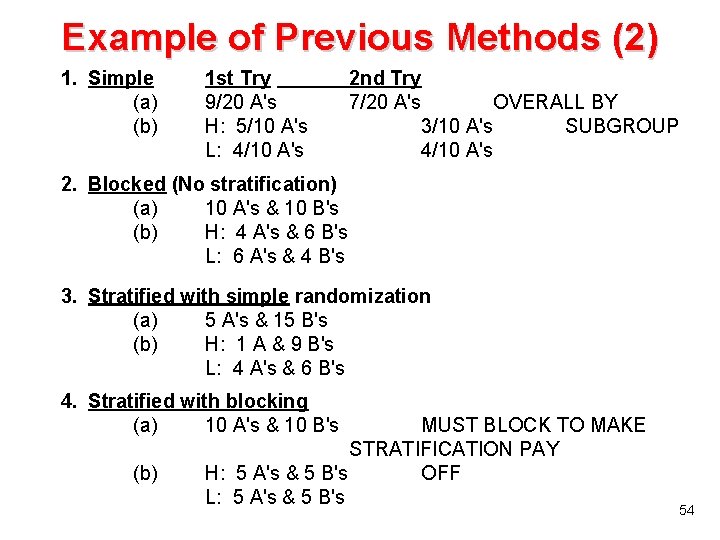 Example of Previous Methods (2) 1. Simple (a) (b) 1 st Try 9/20 A's