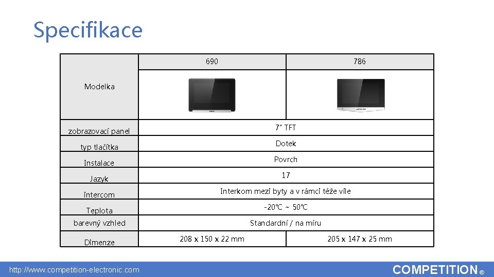 Specifikace 690 Modelka 786 7″ TFT zobrazovací panel Dotek typ tlačítka Povrch Instalace Specifikace 690 Modelka 786 7″ TFT zobrazovací panel Dotek typ tlačítka Povrch Instalace
