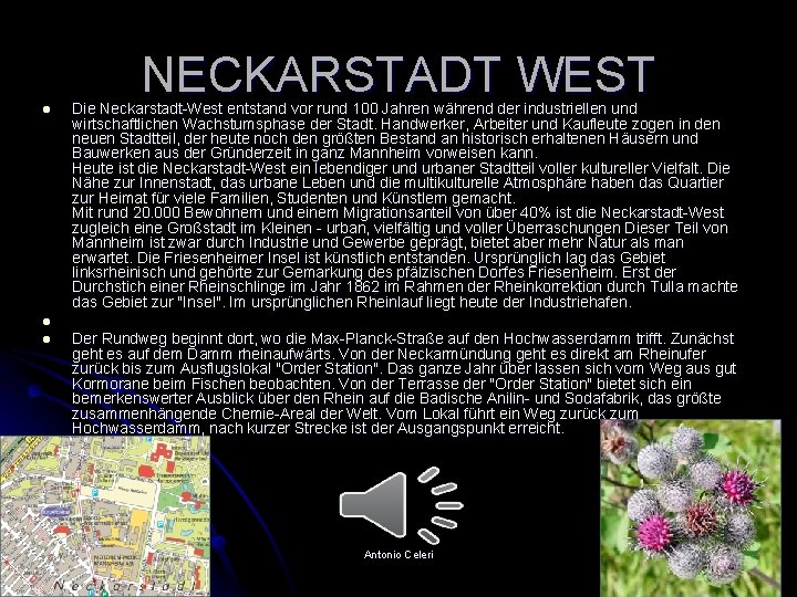 l l l NECKARSTADT WEST Die Neckarstadt West entstand vor rund 100 Jahren während