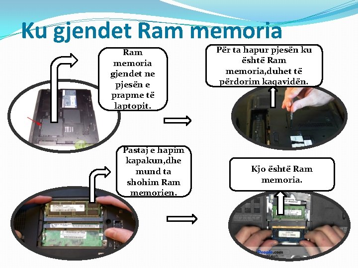 Ku gjendet Ram memoria gjendet ne pjesën e prapme të laptopit. Pastaj e hapim
