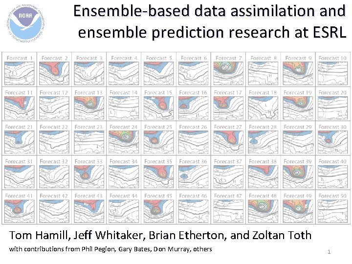 Ensemble-based data assimilation and ensemble prediction research at ESRL Tom Hamill, Jeff Whitaker, Brian