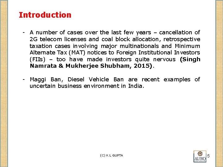 Introduction - A number of cases over the last few years – cancellation of