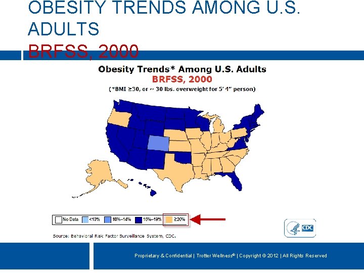OBESITY TRENDS AMONG U. S. ADULTS BRFSS, 2000 Proprietary & Confidential | Trotter Wellness®