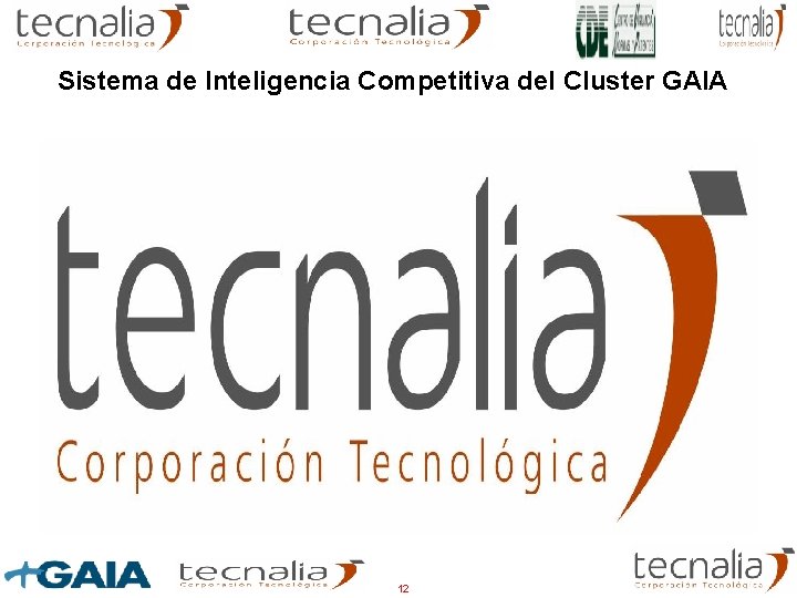 Sistema de Inteligencia Competitiva del Cluster GAIA 12 Sistema de Inteligencia Competitiva del Cluster GAIA 12