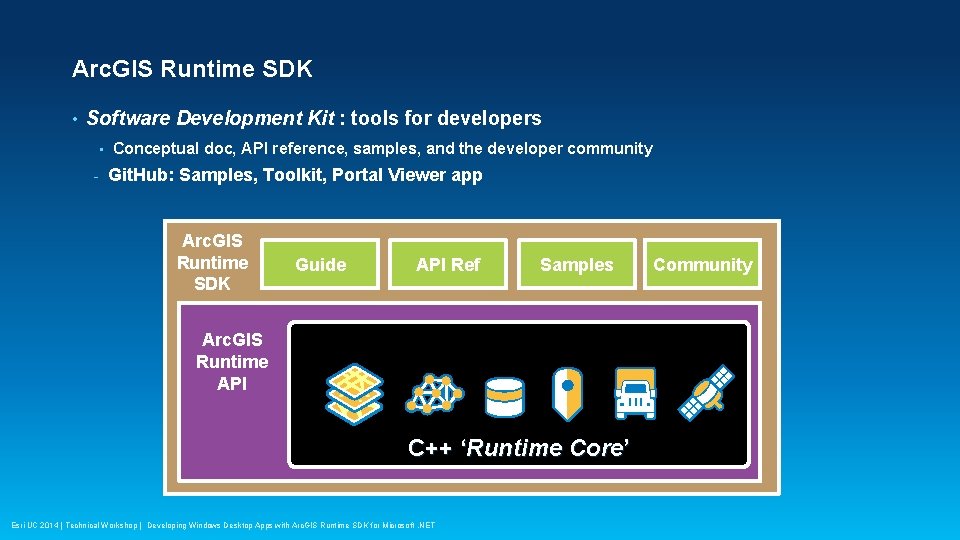 Arc. GIS Runtime SDK • Software Development Kit : tools for developers • -