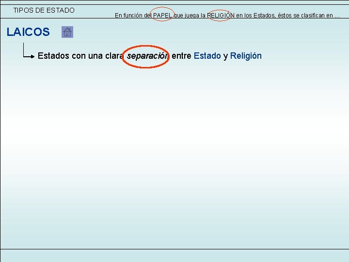 TIPOS DE ESTADO En función del PAPEL que juega la RELIGIÓN en los Estados, TIPOS DE ESTADO En función del PAPEL que juega la RELIGIÓN en los Estados,