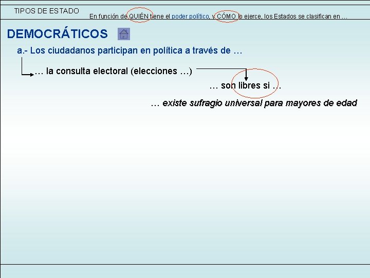 TIPOS DE ESTADO En función de QUIÉN tiene el poder político, y CÓMO lo TIPOS DE ESTADO En función de QUIÉN tiene el poder político, y CÓMO lo