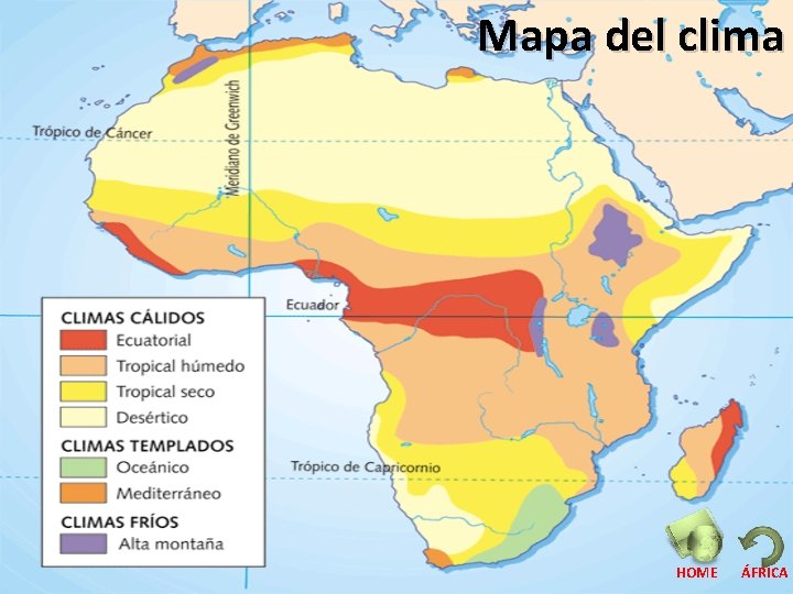 Mapa del clima HOME ÁFRICA 