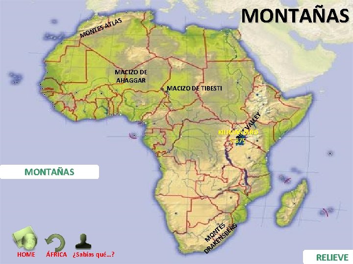 MONTAÑAS LAS T A S NTE O M MACIZO DE TIBESTI RI FT VA