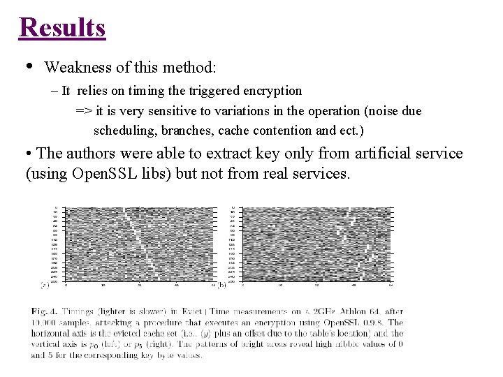 Results • Weakness of this method: – It relies on timing the triggered encryption Results • Weakness of this method: – It relies on timing the triggered encryption