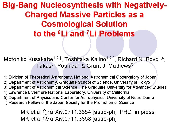 Big-Bang Nucleosynthesis with Negatively. Charged Massive Particles as a Cosmological Solution to the 6
