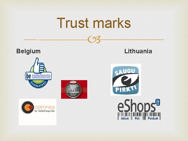 Trust marks Belgium Lithuania 