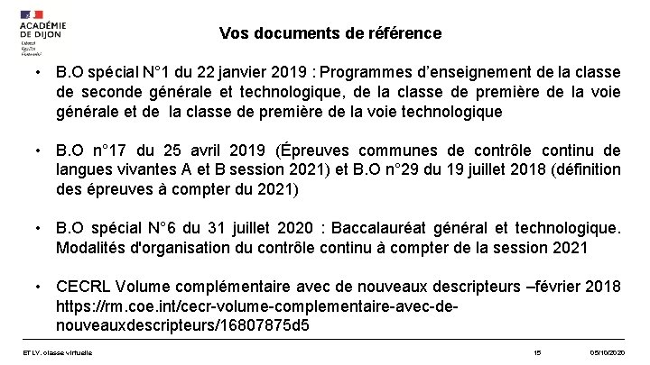 Vos documents de référence • B. O spécial N° 1 du 22 janvier 2019