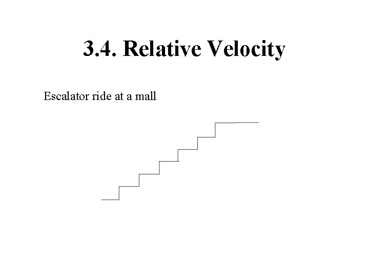 3. 4. Relative Velocity Escalator ride at a mall 