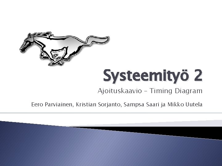 Systeemityö 2 Ajoituskaavio – Timing Diagram Eero Parviainen, Kristian Sorjanto, Sampsa Saari ja Mikko