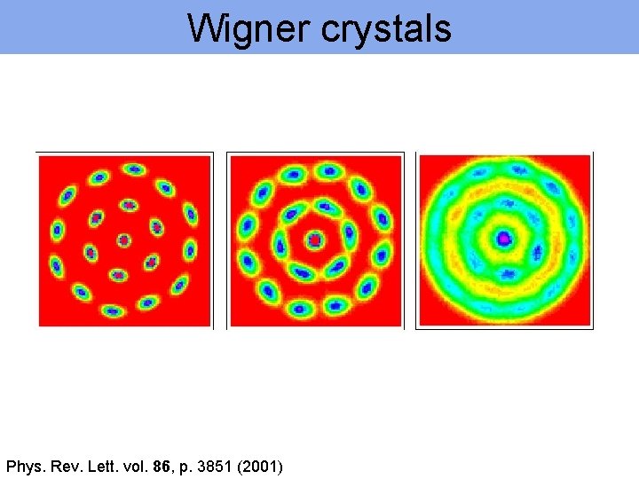 Wigner crystals Phys. Rev. Lett. vol. 86, p. 3851 (2001) 