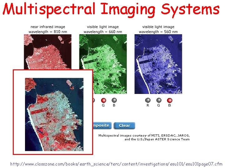 Multispectral Imaging Systems http: //www. classzone. com/books/earth_science/terc/content/investigations/esu 101 page 07. cfm 