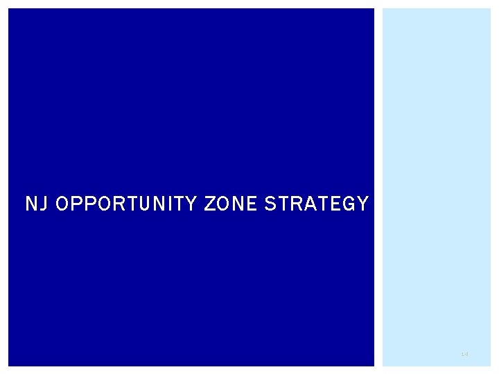 NJ OPPORTUNITY ZONE STRATEGY 14 