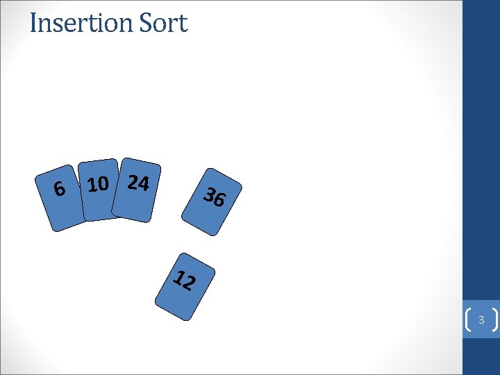 Insertion Sort 6 10 24 36 12 3 