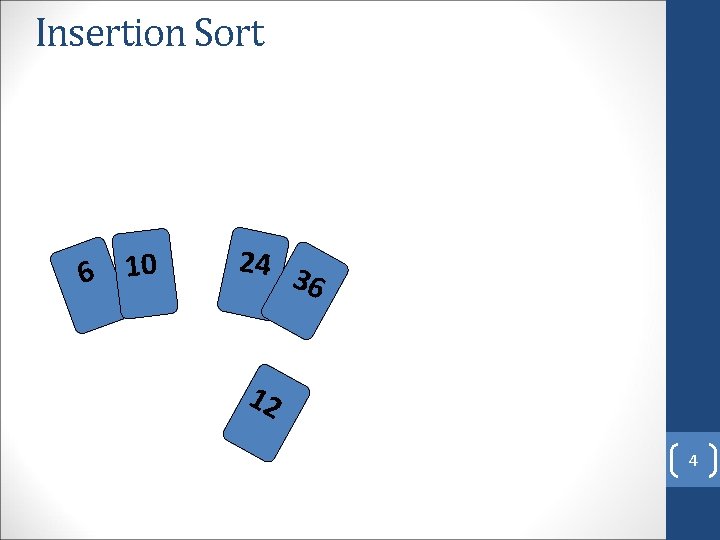 Insertion Sort 6 10 24 3 6 12 4 
