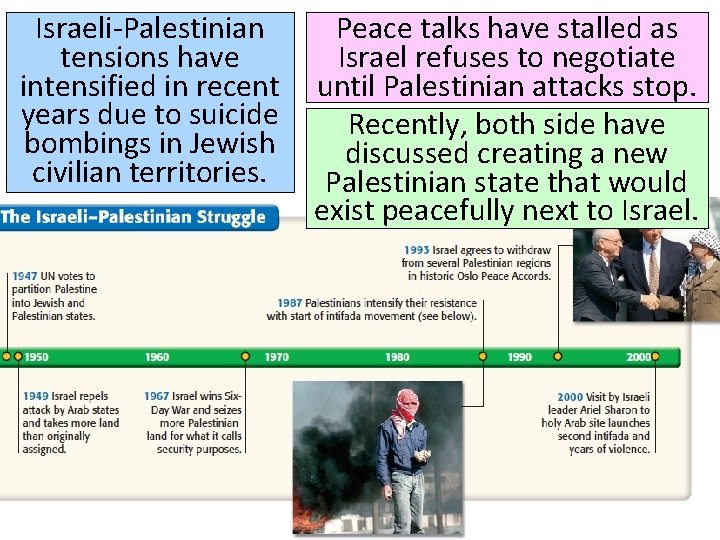 Israeli-Palestinian tensions have intensified in recent years due to suicide bombings in Jewish civilian