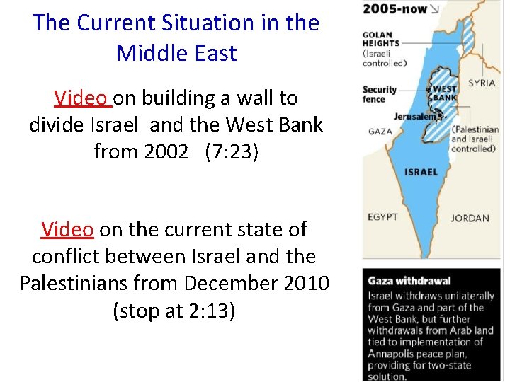 The Current Situation in the Middle East Video on building a wall to divide