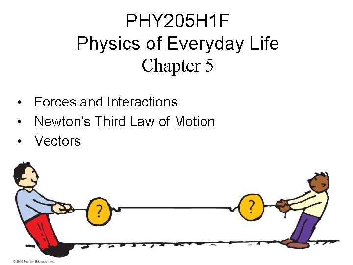 PHY 205 H 1 F Physics of Everyday Life Chapter 5 • Forces and