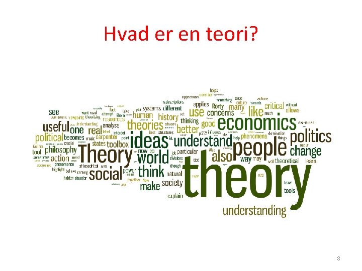 Hvad er en teori? 8 Hvad er en teori? 8