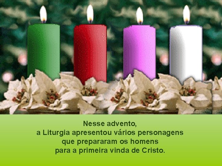 Nesse advento, a Liturgia apresentou vários personagens que prepararam os homens para a primeira