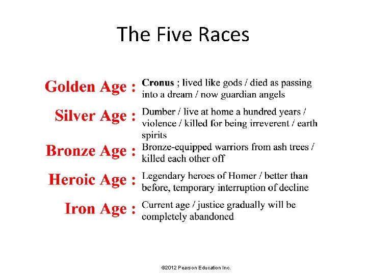 The Five Races © 2012 Pearson Education Inc. 