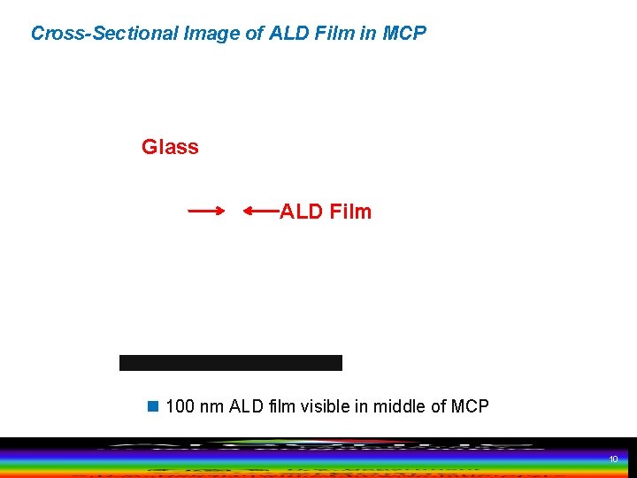 Cross-Sectional Image of ALD Film in MCP Glass ALD Film n 100 nm ALD