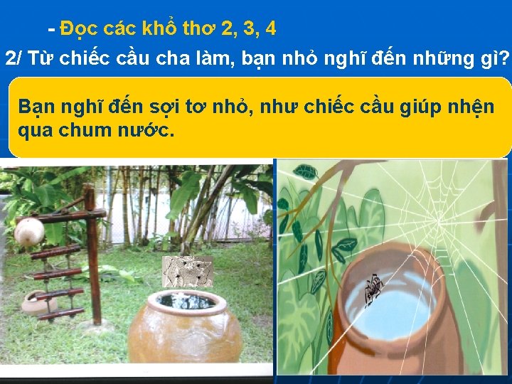 - Đo c các khổ thơ 2, 3, 4 2/ Từ chiếc cầu cha